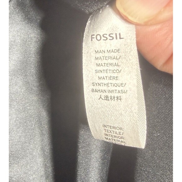 Fossil Sydney Satchel Shoulder Bag Black Brown Leather  Double Handles - Picture 10 of 11